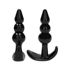 Набор из 4 черных анальных пробок N80 4-Piece Butt Plug Set (233304)