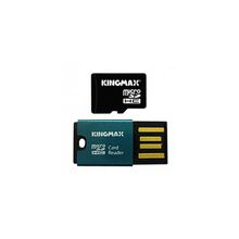 Флеш карта microsdhc 4gb class4 kingmax + card reader