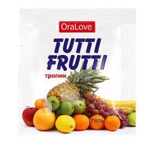 Биоритм Пробник гель-смазки Tutti-frutti со вкусом тропических фруктов - 4 гр.