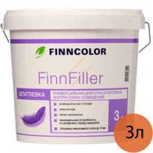 ФИННКОЛОР Финн Филлер шпаклевка готовая (3л)   FINNCOLOR Finn Filler универсальная мелкозернистая финишная шпатлевка (3л)