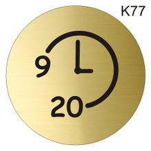 Информационная табличка «Время работы с 9 до 20 часов» надпись на дверь пиктограмма K77