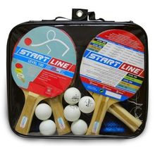 Набор 4 Ракетки Start Line Level 100, 6 Мячей Club Select, Сетка с креплением, упаковано в сумку на молнии с ручкой