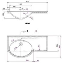 Тумба с раковиной Aquanet Лайн 90 R