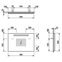 Зеркало Laufen Case 4724.1 90x62 с горизонтальной подсветкой