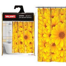 Штора занавеска для ванной Valiant YS Желтые цветы, 180х180 см