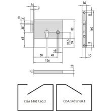 Cisa ✔ Замок Cisa 14.017.60.1, 14.017.60.2, врезной, внутрь