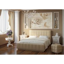 Арника Кровать Лорена Лайт Беж 180*200 с под. механизмом и ящиком для белья (без страз) ID - 298940