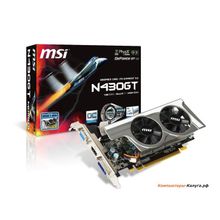 Видеокарта 1Gb &lt;PCI-E&gt; MSI N430GT-MD1GD3-OC LP &lt;GFGT430, GDDR3, 128 bit, HDCP, 2*DVI, mini HDMI, Low Profile, Retail&gt;