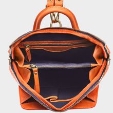 Оранжевый кожаный рюкзак R0023