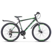 26" STELS Navigator-620V 2018 (21ск, алюм, аморт.вилка, Vbr, EF500 TY300 TY300 KANGYUE)(V010, рама 14", неоновый зеленый черный)