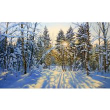 Картина маслом на холсте ❀ Зимний лес