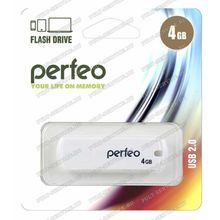 Флешка 4 Gb Perfeo PF-C05W004 White