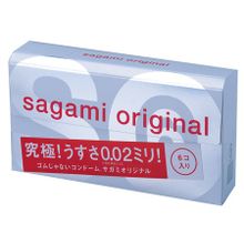 Ультратонкие презервативы Sagami Original - 6 шт. прозрачный