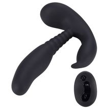  Черный стимулятор простаты Remote Control Anal Pleasure Vibrating Prostate Stimulator - 13,5 см.