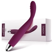 Фиолетовый вибратор Cici Violet с гнущейся головкой - 18,2 см. Фиолетовый