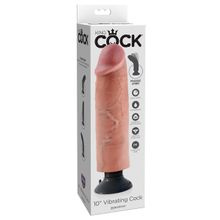  Телесный вибратор со съемной присоской 10  Vibrating Cock - 25,4 см.