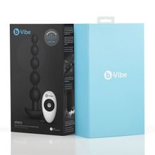 b-Vibe Черные анальные бусы с 3 моторами B-Vibe Cinco Anal Beads - 20,5 см. (черный)