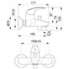 Oras Смеситель Polara 1440Y для ванны с душем