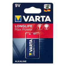 Батарейка 9V VARTA 6LR61 1BL Long Life Max Power, щелочная, в блистере (4722)