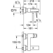 Смеситель Grohe Eurocube для ванны с душем, 23140000