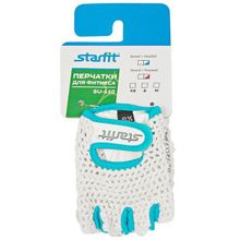 Перчатки для фитнеса STARFIT SU-110 белые голубые р.S