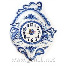 Часы настенные "Дом" большой. Гжельский фарфор. арт. 0672