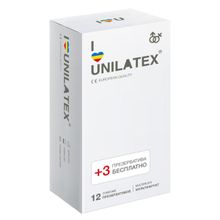 Unilatex Разноцветные ароматизированные презервативы Unilatex Multifruit  - 12 шт. + 3 шт. в подарок