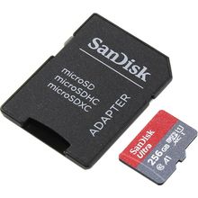 Карта памяти SanDisk Ultra    SDSQUAR-256G-GN6MA    microSDXC Memory Card 256Gb UHS-I U1 Class10 + microSD--  SD Adapter