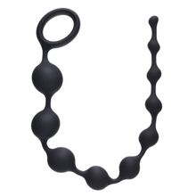 Lola toys Чёрная анальная цепочка Long Pleasure Chain - 35 см. (черный)