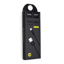 Hoco Кабель Hoco X6 KHAKI USB lightning 1m black