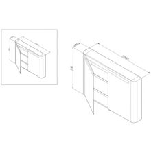 Am.Pm Зеркальный шкаф Sensation 100, с подсветкой, нуга, глянцевая