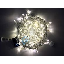 Rich LED RL-S10C-24V-T WW Уличная светодиодная гирлянда Нить 10 м, теплый белый, пост свечение, провод прозрачный