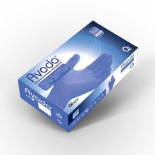 O2 Перчатки защитные нитриловые О2 Avoda неопудренные одноразовые упаковка 100 шт