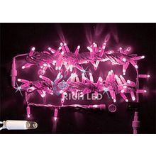 Rich LED RL-S10CF-220V-CW P Уличная светодиодная гирлянда Нить 10 м, розовый, мерцание, провод белый