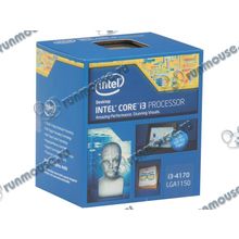 Процессор Intel "Core i3-4170" (3.70ГГц, 2x256КБ+3МБ, EM64T, GPU) Socket1150 (Box) (ret) [130590]