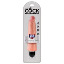 Телесный вибратор-реалистик 8  Vibrating Stiffy - 24,8 см. телесный