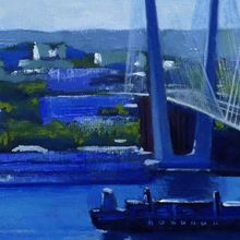 Картина на холсте маслом "Мост, Владивосток"