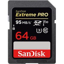 Карта памяти SD 64Gb SanDisk Extreme Pro UHS-I U3 V30 95 90 MB s SDSD