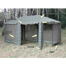 Митек Шатер Митек Пикник 2,5х5 м со стенками (2 места) (беж хаки)