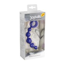 Малая анальная цепочка Joyballs Wave синего цвета - 17,5 см.