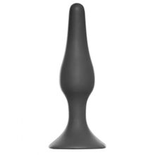 Lola toys Темно-серая анальная пробка Slim Anal Plug Large - 12,5 см.