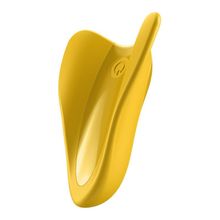Желтый унисекс вибратор на палец High Fly (226845)