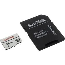 Карта памяти   SanDisk   SDSDQQ-064G-G46A   microSDXC Memory Card 64Gb Class10 + microSD-- SD Adapter