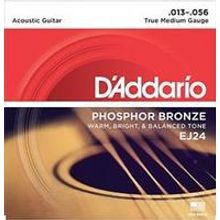 EJ24 Phosphor Bronze Комплект струн для акустической гитары, ф бронза, True Medium, 13-56, DAddario