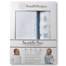 SwaddleDesigns Classic Peace Love Swaddle 2 шт. голубые