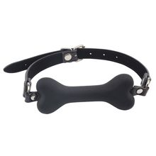 Черный силиконовый кляп-косточка Doggie Bone Bit Gag (222998)