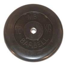 Диск обрезиненный черный MB Barbell d-31mm 15кг