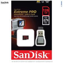 Карта памяти Sandisk microSDXC 128GB Extreme PRO UHS-II с адаптером USB 3.0 micro SD  SDSQXPJ-128G