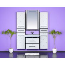 Misty Зеркало для ванной Гранд Luxe 70 бело черная кожа CRISTALLO