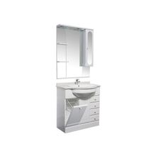 Aquanet Мебель для ванной Марсель 80 с бельевой корзиной (белый) - Столешница Евр Марс Дул Ник. 80 мрамор серый